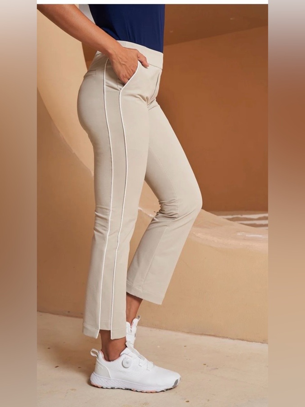 ACEGOLFS Performance Golf Pants UPF 50+ Moisture Wicking Beige Size Large